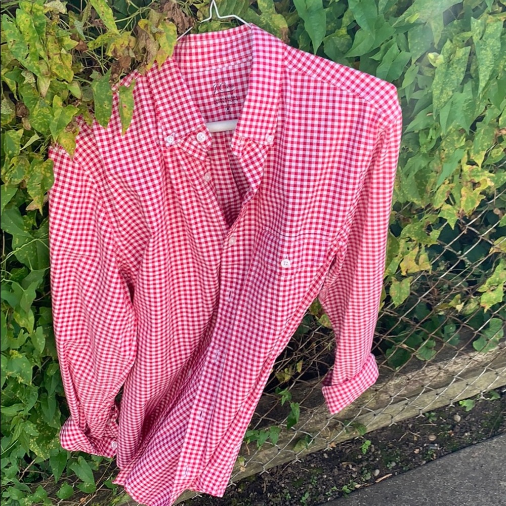 Jcrew Button Down. Red Gingham - image 1